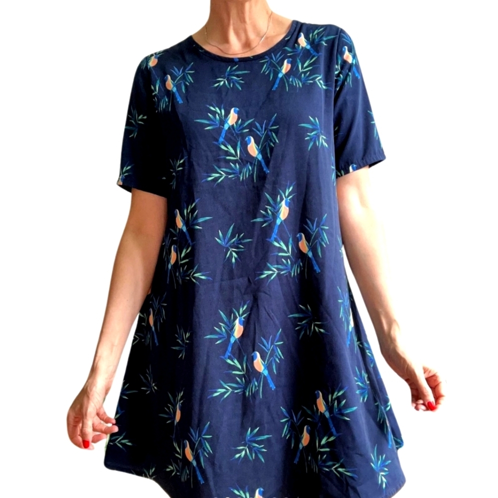 Apricot Bird Mini Dress
